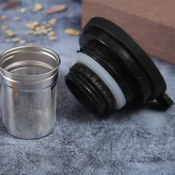 The Decor Haven Küche & Esszimmer-Thermal Wave Elegante Teekanne aus Edelstahl