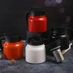 The Decor Haven Küche & Esszimmer-Thermal Wave Elegante Teekanne aus Edelstahl