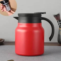 The Decor Haven Küche & Esszimmer-Thermal Wave Elegante Teekanne aus Edelstahl