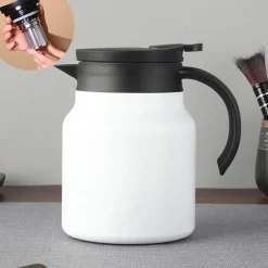 The Decor Haven Küche & Esszimmer-Thermal Wave Elegante Teekanne aus Edelstahl