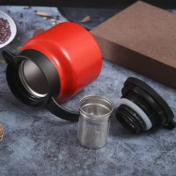 The Decor Haven Küche & Esszimmer-Thermal Wave Elegante Teekanne aus Edelstahl