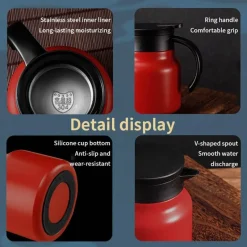 The Decor Haven Küche & Esszimmer-Thermal Wave Elegante Teekanne aus Edelstahl