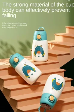 The Cozy Mug Küche & Esszimmer-Thermosflasche für Kinder – Cartoon-Wasserflasche mit Temperaturanzeige