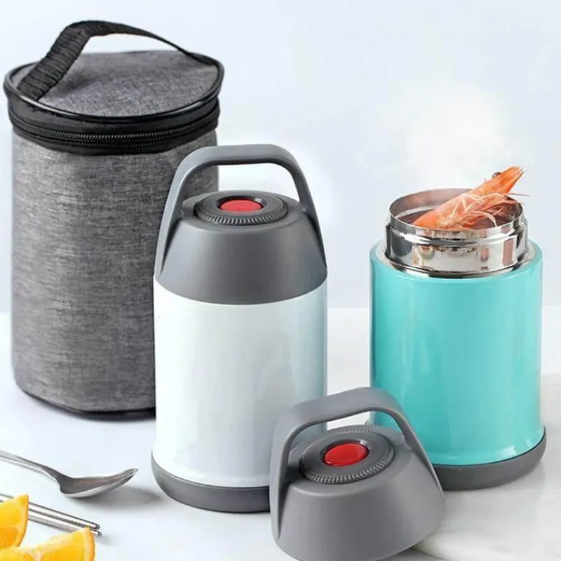 The Cozy Mug Küche & Esszimmer-Thermoskanne aus Edelstahl für doppelte Mittagessen