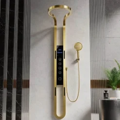 The Blissful Bath Badezimmer-Thermostatisches LED-Wasserfall-Duschset – Nordic Rain Shower System