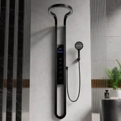 The Blissful Bath Badezimmer-Thermostatisches LED-Wasserfall-Duschset – Nordic Rain Shower System