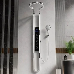 The Blissful Bath Badezimmer-Thermostatisches LED-Wasserfall-Duschset – Nordic Rain Shower System