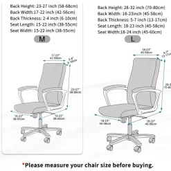 Cozy Living Möbel-Thickened Jacquard Chair Cover – Stretchable Office Computer Chair