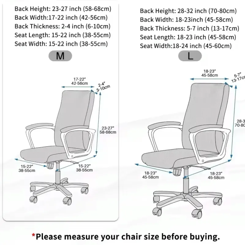 Cozy Living Möbel-Thickened Jacquard Chair Cover – Stretchable Office Computer Chair