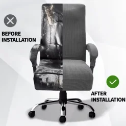 Cozy Living Möbel-Thickened Jacquard Chair Cover – Stretchable Office Computer Chair