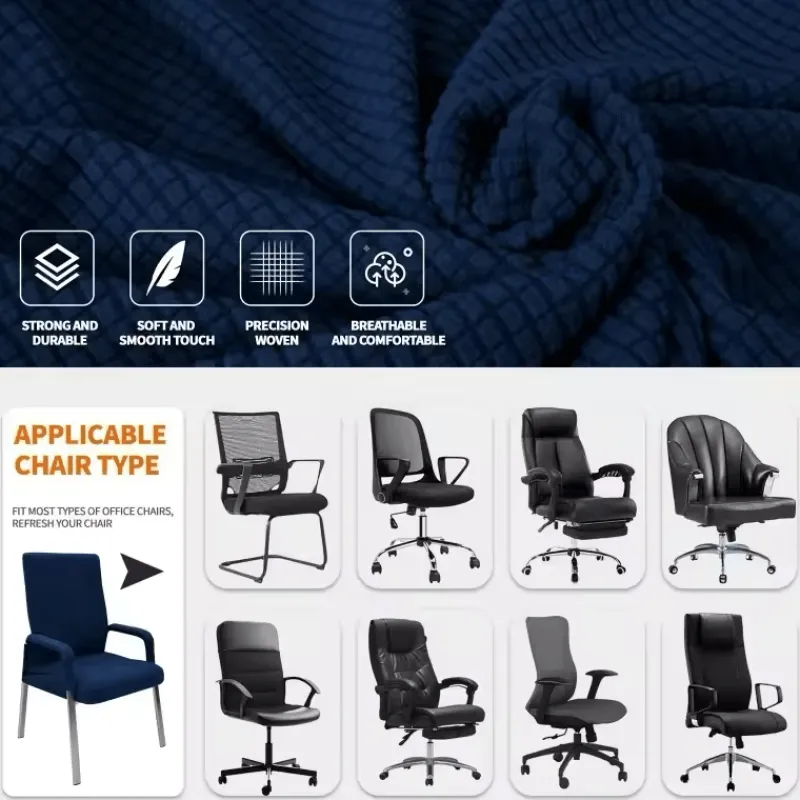Cozy Living Möbel-Thickened Jacquard Chair Cover – Stretchable Office Computer Chair