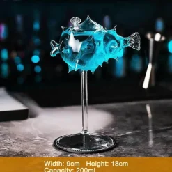 Tom Küche & Esszimmer-Thorn Fish Kelch - Einzigartiges Cocktail-Weinglas für elegante Partys