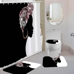 Aqua Essence Badezimmer-Timbuktu Duschvorhang-Set – Dekoratives Badeaccessoire