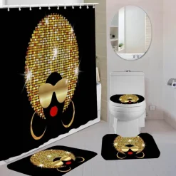 Aqua Essence Badezimmer-Timbuktu Duschvorhang-Set – Dekoratives Badeaccessoire