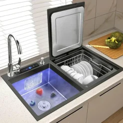 Space Savvy Küche & Esszimmer-Tischgeschirrspüler - Platzsparendes Gerät mit eingebauter Spüle