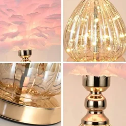 Bright Accents Beleuchtung-Tischlampe aus Federglas – Elegante Beleuchtung für die Inneneinrichtung