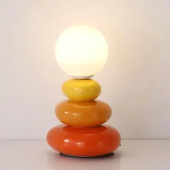 Illuminate Home Beleuchtung-Tischlampe aus gestapelten Steinen – Kreative dekorative Leuchte