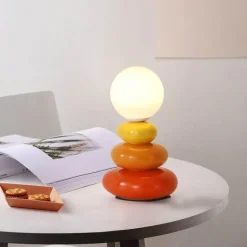 Illuminate Home Beleuchtung-Tischlampe aus gestapelten Steinen – Kreative dekorative Leuchte