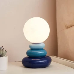 Illuminate Home Beleuchtung-Tischlampe aus gestapelten Steinen – Kreative dekorative Leuchte