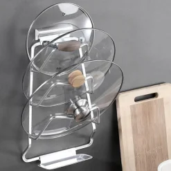 Space Savvy Küche & Esszimmer-Topfdeckelhalter-Regal - Wandmontierter Küchen-Organizer