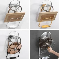 Space Savvy Küche & Esszimmer-Topfdeckelhalter-Regal - Wandmontierter Küchen-Organizer