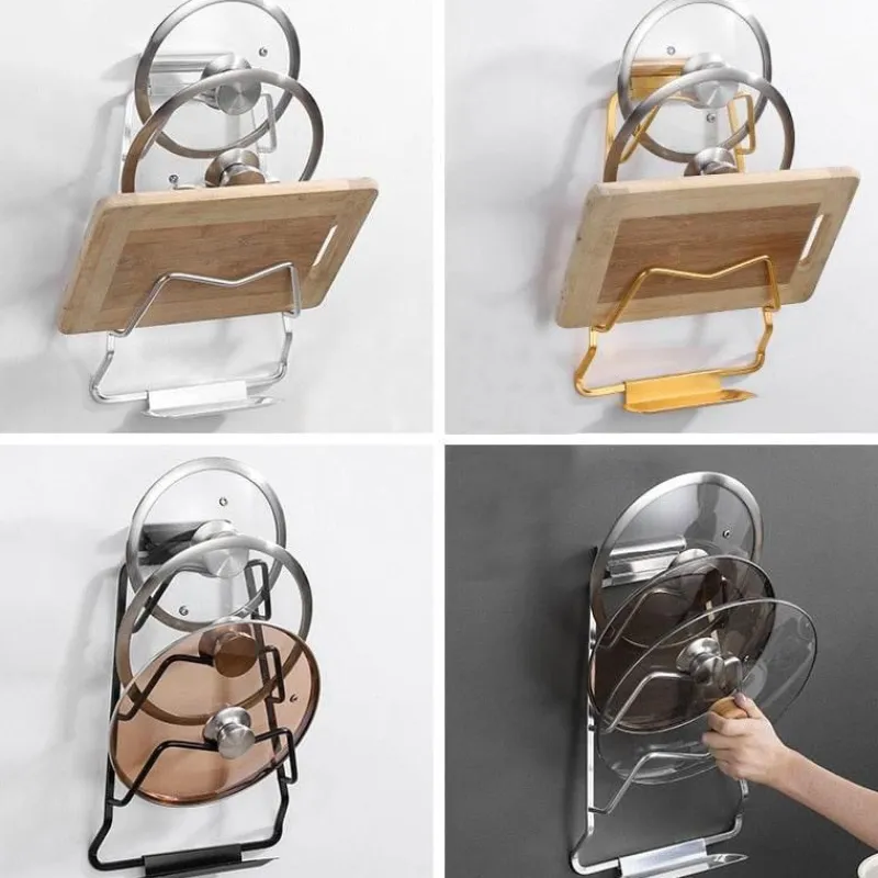 Space Savvy Küche & Esszimmer-Topfdeckelhalter-Regal - Wandmontierter Küchen-Organizer