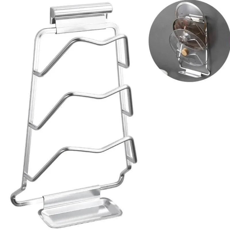 Space Savvy Küche & Esszimmer-Topfdeckelhalter-Regal - Wandmontierter Küchen-Organizer