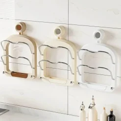 Space Savvy Küche & Esszimmer-Topfdeckel-Organizer zur Wandmontage – Aufbewahrungsregal mit Saugnapf