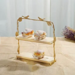 Elegance at the Table Küche & Esszimmer-Tortenständer aus Blattgold – Elegante, dekorative Dessert-Ausstellung