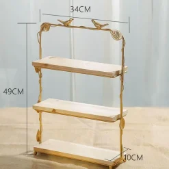 Elegance at the Table Küche & Esszimmer-Tortenständer aus Blattgold – Elegante, dekorative Dessert-Ausstellung