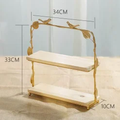 Elegance at the Table Küche & Esszimmer-Tortenständer aus Blattgold – Elegante, dekorative Dessert-Ausstellung
