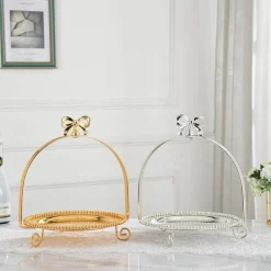 Elegance at the Table Küche & Esszimmer-Tortenständer mit Perlen und Schleife – Elegante Dessert-Ausstellung