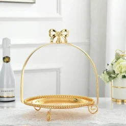 Elegance at the Table Küche & Esszimmer-Tortenständer mit Perlen und Schleife – Elegante Dessert-Ausstellung