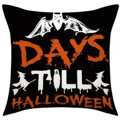 Pillow Haven Bettzeug-Totenkopf Kürbis Kissenbezüge – Halloween Leinen Dekokissen