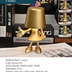 Bright Accents Beleuchtung-Touch-Lade-Schreibtischlampe - Golden Man Design