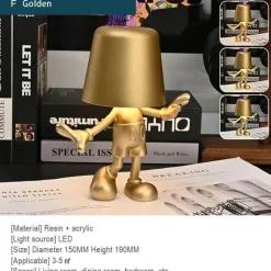 Bright Accents Beleuchtung-Touch-Lade-Schreibtischlampe - Golden Man Design