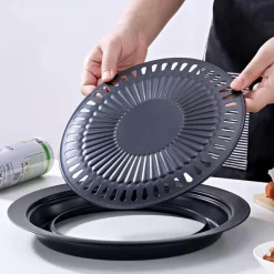 Deco Küche & Esszimmer-Tragbare antihaftbeschichtete koreanische BBQ-Grillpfanne – leicht zu reinigendes Kochwerkzeug