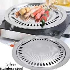 Deco Küche & Esszimmer-Tragbare antihaftbeschichtete koreanische BBQ-Grillpfanne – leicht zu reinigendes Kochwerkzeug