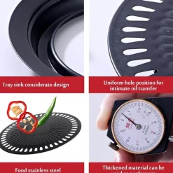 Deco Küche & Esszimmer-Tragbare antihaftbeschichtete koreanische BBQ-Grillpfanne – leicht zu reinigendes Kochwerkzeug