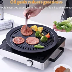 Deco Küche & Esszimmer-Tragbare antihaftbeschichtete koreanische BBQ-Grillpfanne – leicht zu reinigendes Kochwerkzeug