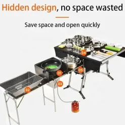Trail u0026 Beyond Camping-Werkzeuge|Camping Im Freien-Tragbare Campingküche – Faltbare Outdoor-Kochstation