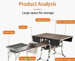 Trail u0026 Beyond Camping-Werkzeuge|Camping Im Freien-Tragbare Campingküche – Faltbare Outdoor-Kochstation