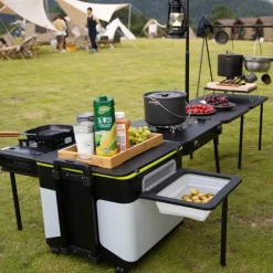 The Decor Haven Camping-Werkzeuge|Camping Im Freien-Tragbare, faltbare Outdoor-Kochstation - Chef Table