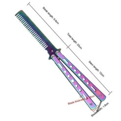 PureGlow Männerpflege|Körperpflege-Tragbare, faltbare Schmetterlings-Haarbürste aus Edelstahl – Reise-Haarwerkzeug
