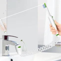 The Relaxation Nook Gesundheits-Gadgets|Gesundheits- Und Entspannungstools-Tragbare 2-in-1-Zahnbürste mit Munddusche – Zahnpflegegerät für unterwegs