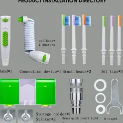 The Relaxation Nook Gesundheits-Gadgets|Gesundheits- Und Entspannungstools-Tragbare 2-in-1-Zahnbürste mit Munddusche – Zahnpflegegerät für unterwegs