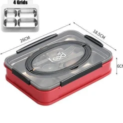 Adventure Basecamp Camping-Werkzeuge|Camping Im Freien-Tragbare Lunchbox aus Edelstahl – auslaufsicherer Lebensmittelbehälter