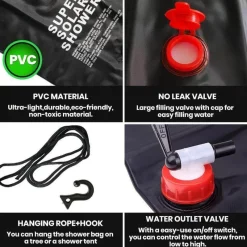 Gear Up u0026 Go Outdoor-Gadgets|Outdoor-Artikel-Tragbare Solardusche – Camping-Duschsystem