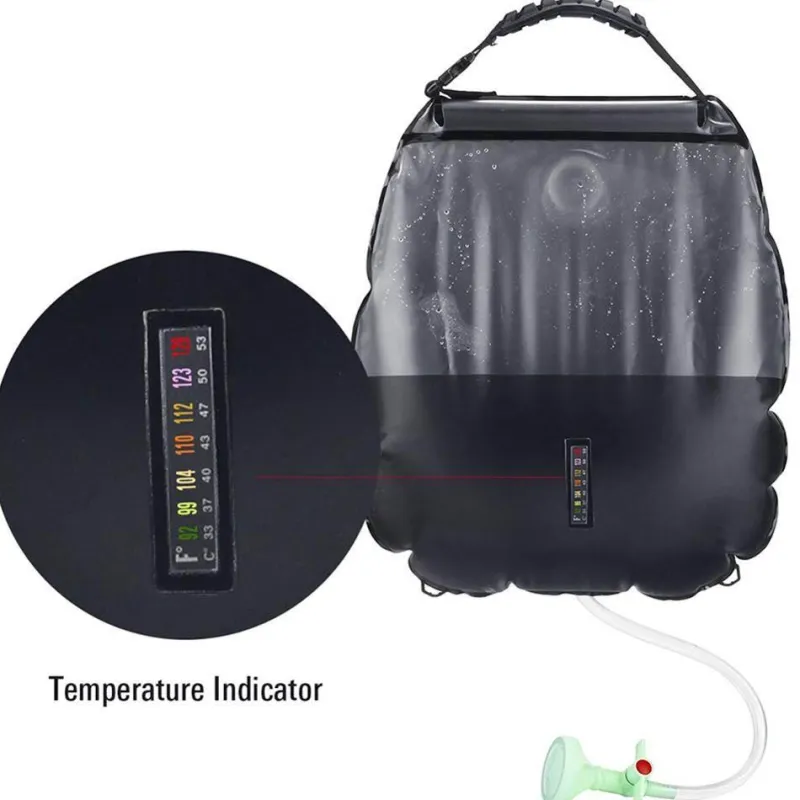 Gear Up u0026 Go Camping-Werkzeuge|Outdoor-Artikel-Tragbare Solar-Duschtasche – Beheizte Campingausrüstung