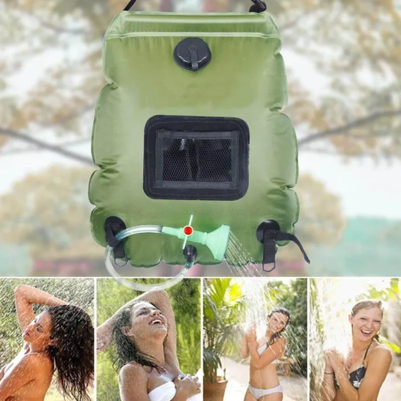 Gear Up u0026 Go Camping-Werkzeuge|Outdoor-Artikel-Tragbare Solar-Duschtasche – Beheizte Campingausrüstung